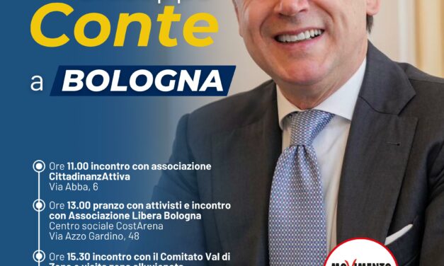 Giuseppe Conte a Bologna! Giovedì 14